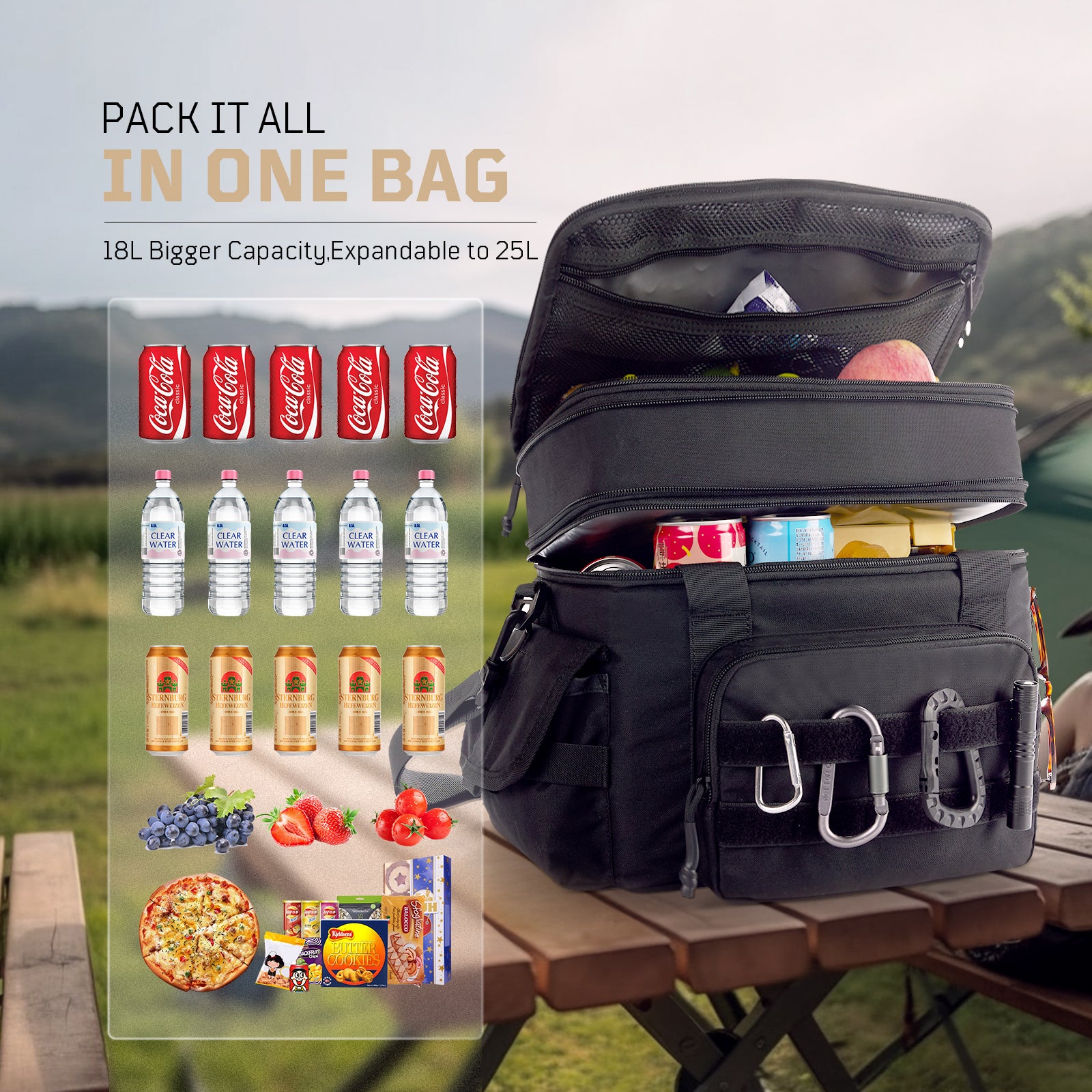 1TG Tactical Nylon Insulated Lunch Bag 18L-24L